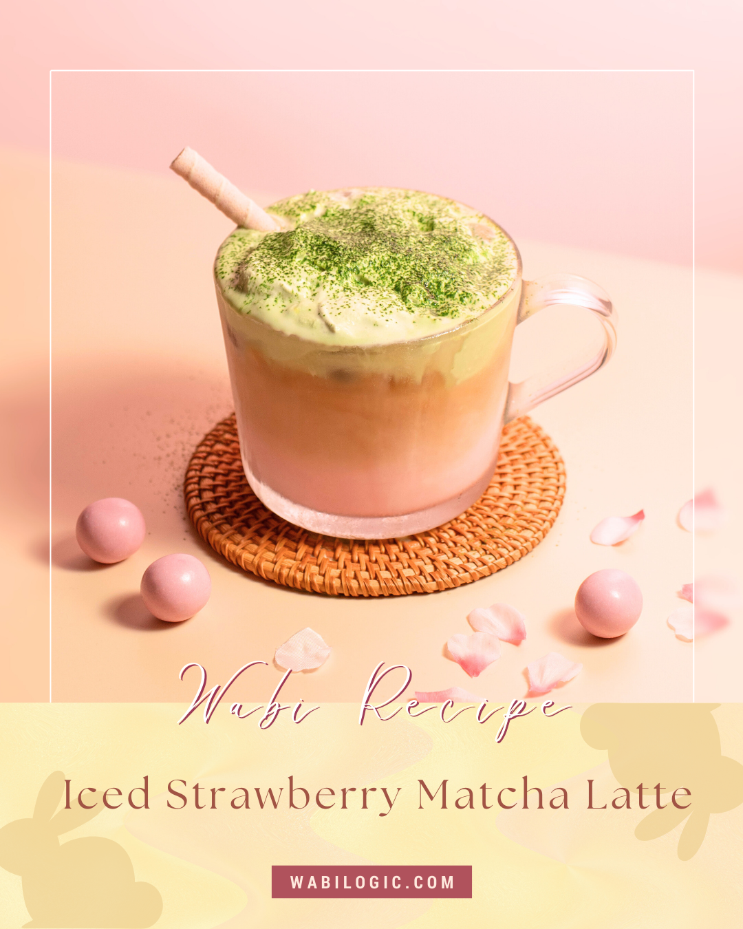 Wabi Easter Coffee Recipes: Iced Strawberry Matcha Latte