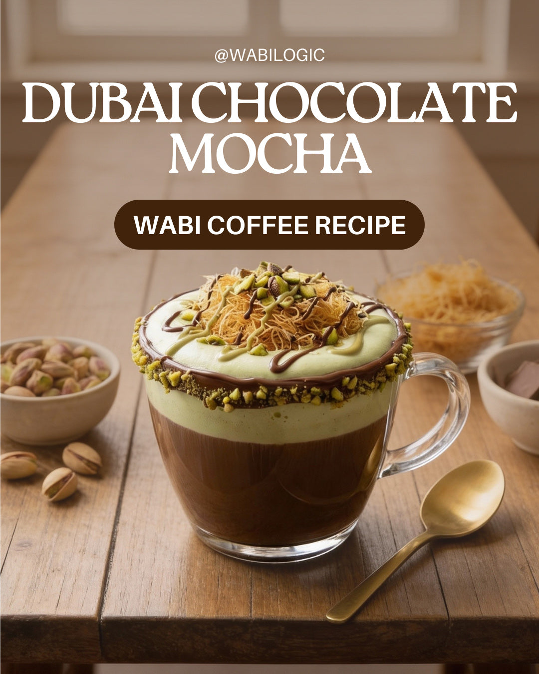 Wabi Coffee Recipes: Dubai Chocolate Mocha