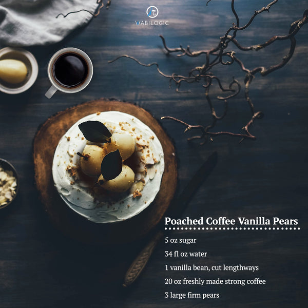 Poires pochées à la vanille et au café | Recette Wabilogic
