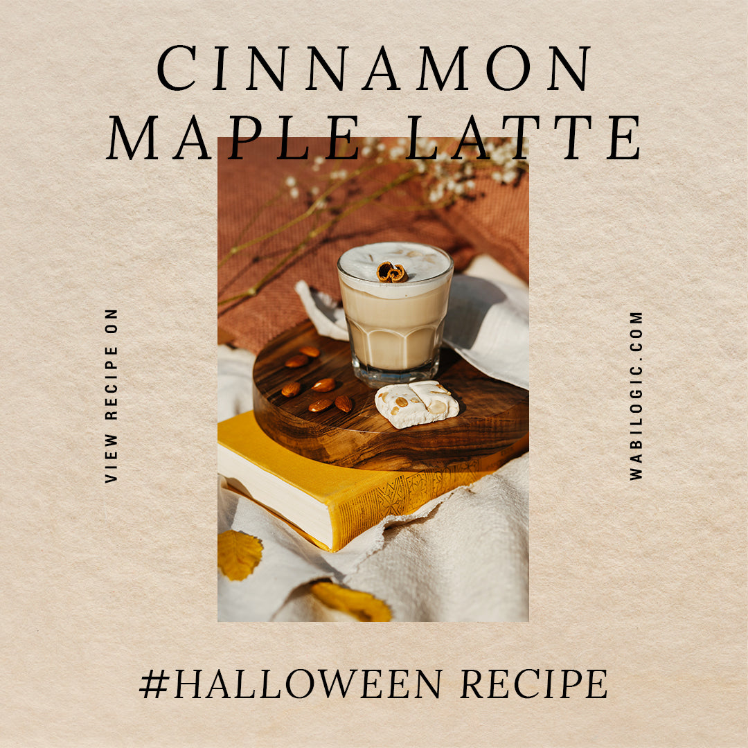 Cinnamon maple latte wabilogic pour over coffee machine wabi recipes wabi news halloween recipe
