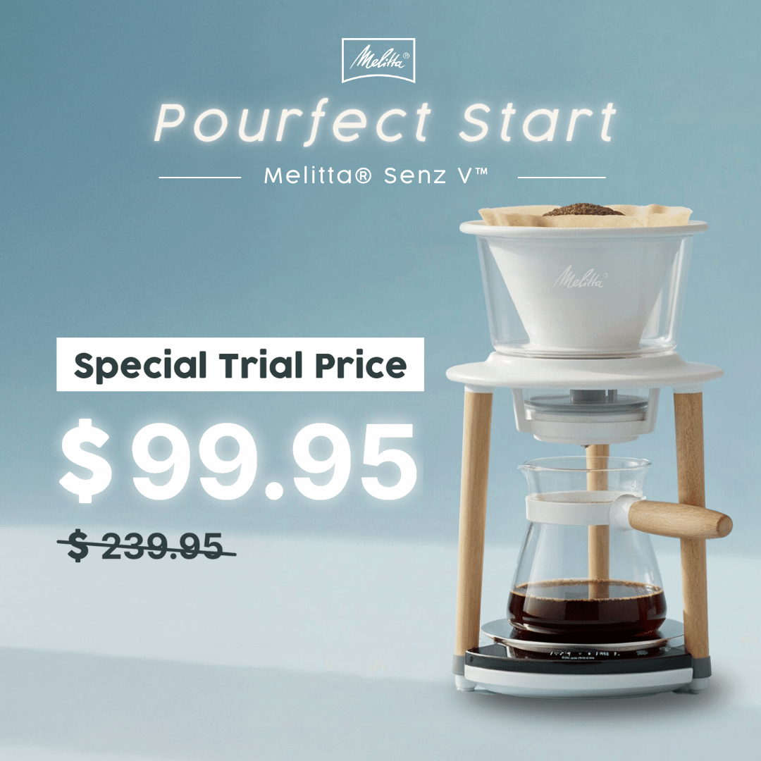 Melitta® SENZ V™ Pour-Over™ Connected Coffee System | Bluetooth | Wabilogic App | White (MSP001WULWH0)