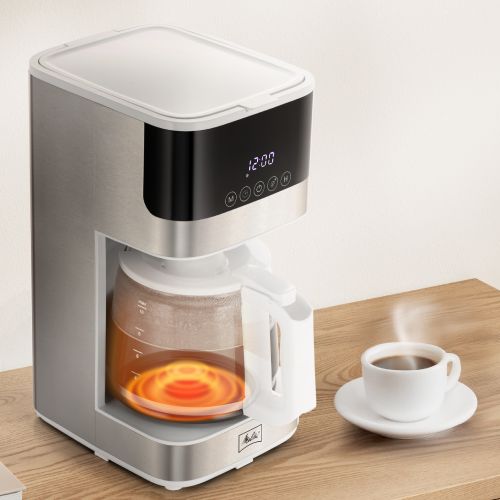 Melitta® Aroma Tocco™ 10-Cup Compact White Coffee Maker w/ Glass Carafe | Touch Control | White